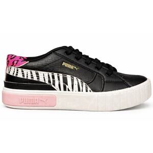 Puma Cali Sport Kids 2C Black Pink Animal Print Sneaker Platform Shoe Girl Retro